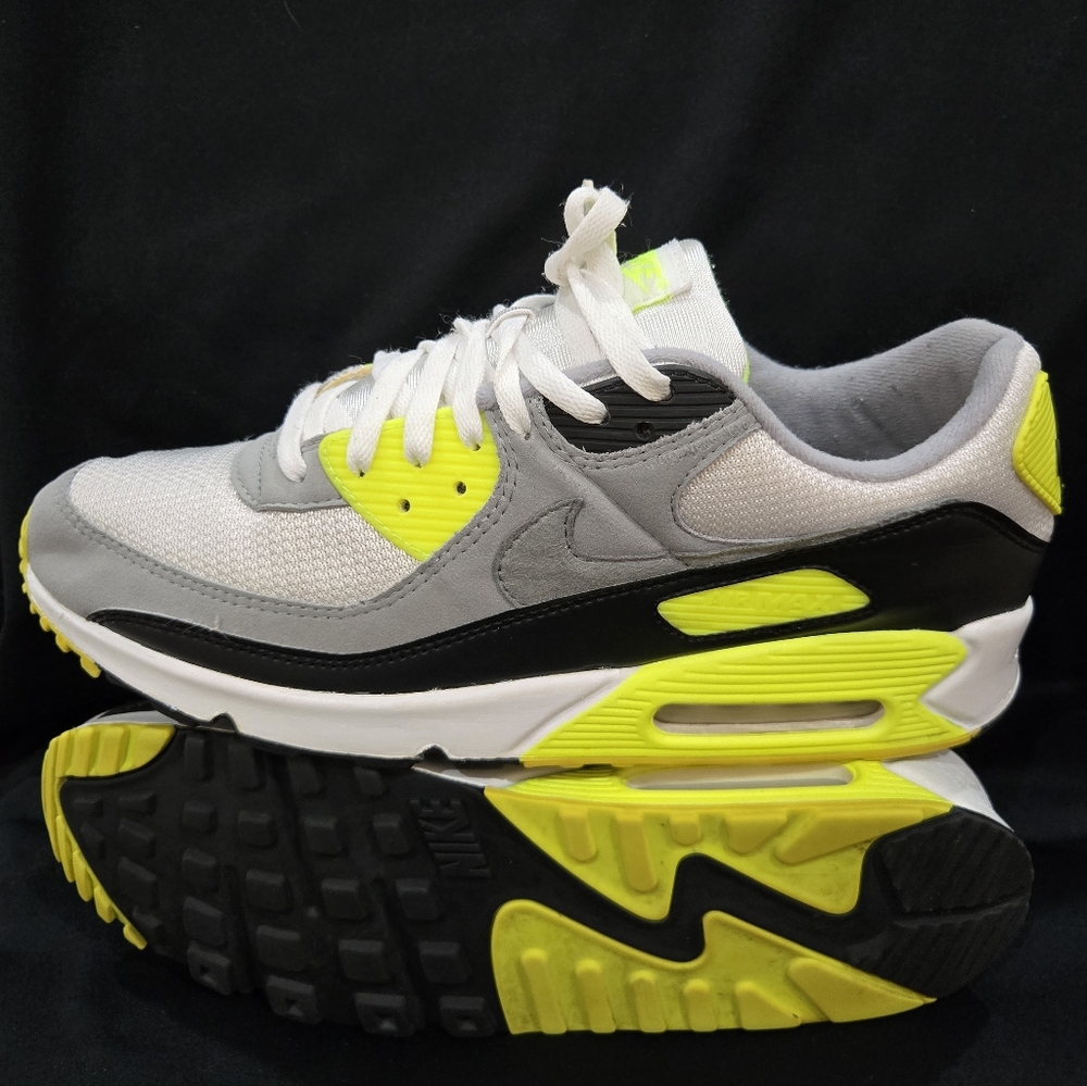 Nike Air Max 90 Recraft Volt GreenMen's White and Neon Yellow Sneakers